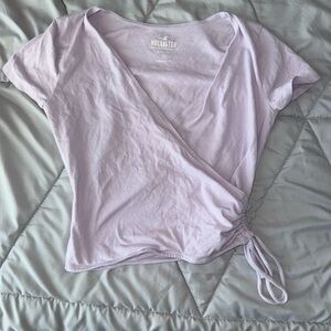 Hollister Women's Lavender Wrap Crop Top